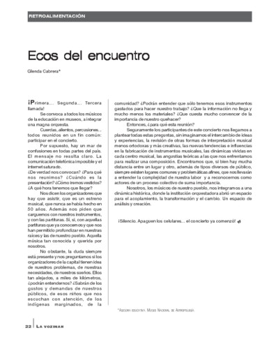 Retroalimentación. Ecos del encuentro