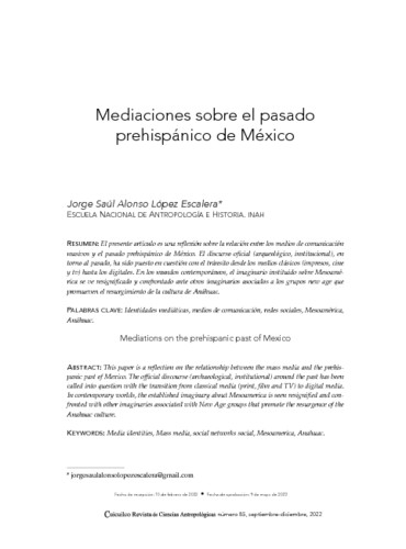 Mediaciones sobre el pasado prehispánico de México