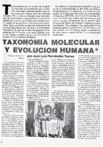 Taxonomía molecular y evolución humana