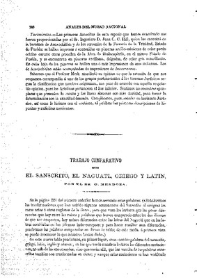 Estudio comparativo entre el sánscrito, el náhuatl, el griego y el latín.