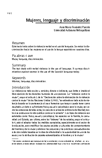 Mujeres, lenguaje y discriminación