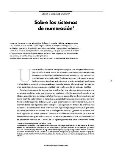 Sobre los sistemas de numeración