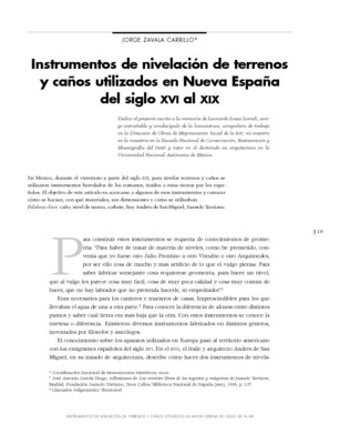 Instrumentos de nivelación de terrenos y caños utilizados en Nueva España del siglo XVI al XIX
