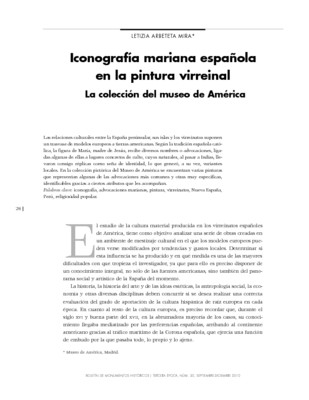 Iconografía mariana española en la pintura virreinal. La colección del Museo de América, I