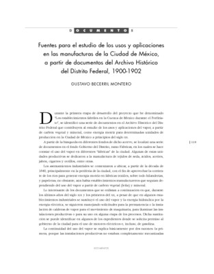 Fuentes para el estudio de los usos y aplicaciones en las manufacturas de la Ciudad de México, a partir de documentos del Archivo Histórico del Distrito Federal, 1900-1902