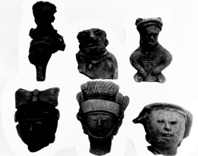 Fragmentos de máscaras y figurillas prehispánicas