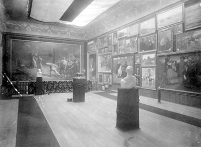 Pinturas de caballete y esculturas exhibidas en la Academia de San Carlos