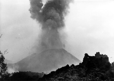 El paricutin en erupción