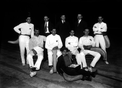 Jugadores de Jai-Alai, retrato de grupo
