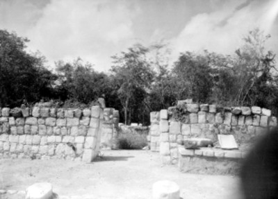 Vista de una edificación prehispánica