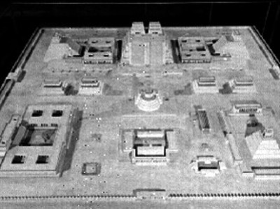 Maqueta del Templo Maya, expuesta en el Museo Nacional de Antropología e Historia