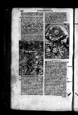 Pasaje de un capítulo del "APOCALYPSIS" en la Biblia Sacra