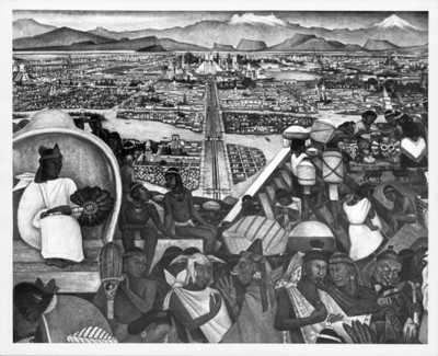 El tianguis de Tlatelolco, mural de Diego Rivera