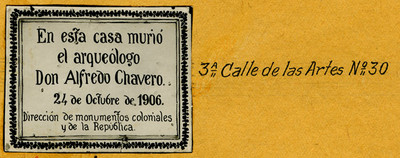 Placa en 3° calle de las Artes N° 30