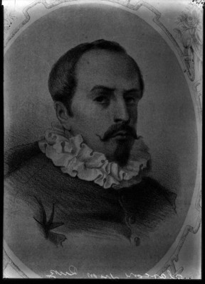 Juan Ruiz de Alarcón, escritor, grabado