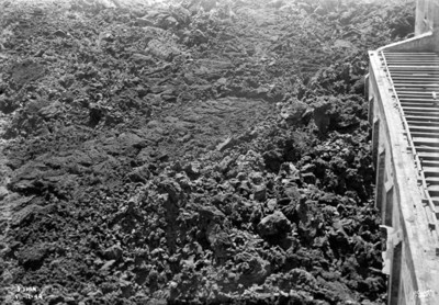 Lava fría, aspecto desde las alturas de una estructura