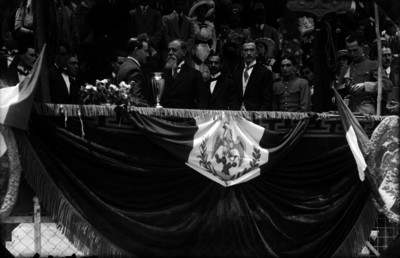 Venustiano Carranza en la ceremonia del combate floral