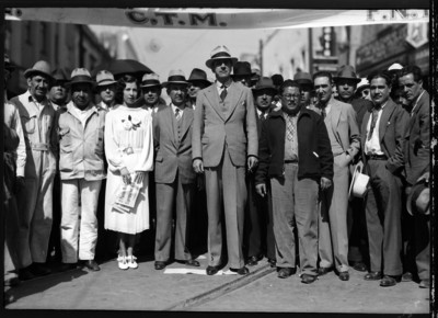 Manifestación de lideres sindicales de la C.T.M.