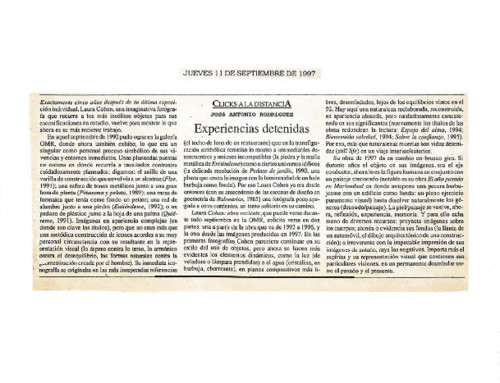 Experiencias detenidas