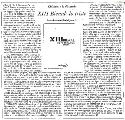 XIII Bienal: Lo triste/ I