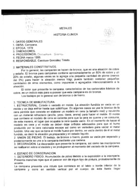 Metales: historia clínica