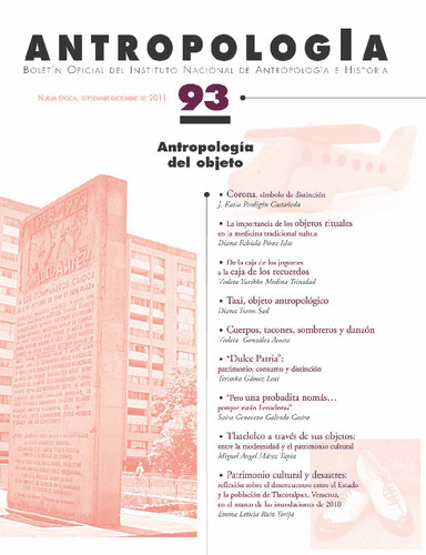 Antropología Num. 93 (2011) Antropología del objeto