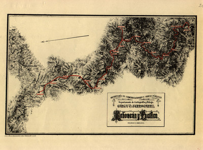 Carta de Ferrocarril. Michoacán y Pacífico