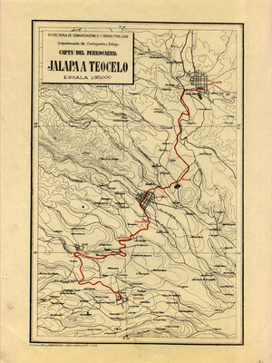 Carta del Ferrocarril Jalapa a Teocelo