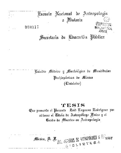 Estudio métrico y morfológico de mandíbulas prehispánicas de México (Tlatelolco)