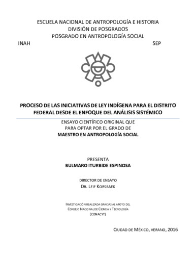 Proceso de las iniciativas de ley indígena para el Distrito Federal desde el enfoque del análisis sistémico