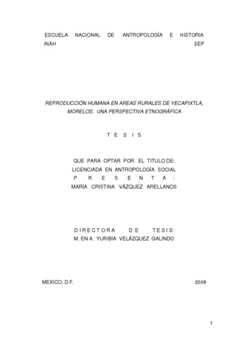 Reproducción humana en áreas rurales de Yecapixtla, Morelos