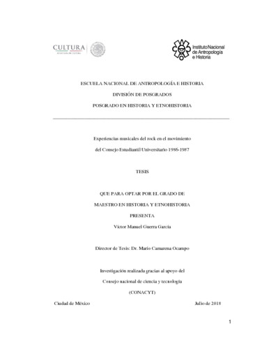 Experiencias musicales del rock en el movimiento del Consejo Estudiantil Universitario 1986-1987