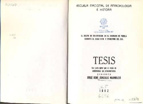 El delito de solicitación en el obispado de Puebla durante el siglo XVIII y principios del XIX