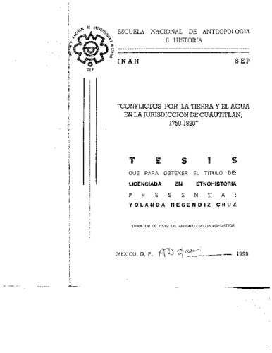 Conflictos por la tierra y el agua en la jurisdicción de Cuautitlán, 1750-1820