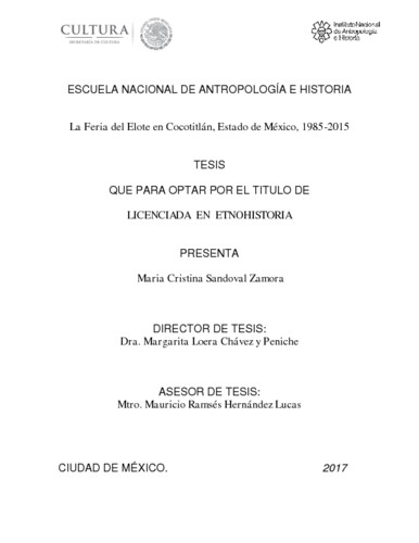 La feria del elote en Cocotitlán, Estado de México, 1985-2015