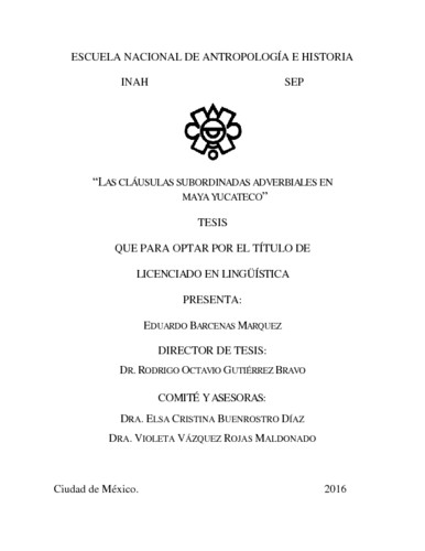 Las cláusulas subordinadas adverbiales en maya yucateco