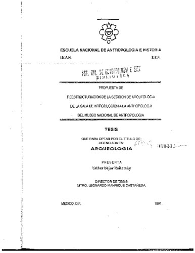 Propuesta de reestructuración de la sección de arqueología de la sala de introducción a la antropología del Museo Nacional de Antropología