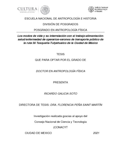 Los modos de vida y su interrelación con el trabajo-alimentación-salud/enfermedad de operarios-varones de transporte público de la ruta 56 Taxqueña-Tulyehualco de la Ciudad de México