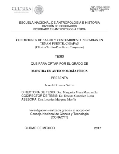 Condiciones de salud y costumbres funerarias en Tenam Puente, Chiapas (Clásico tardío-Posclásico temprano)