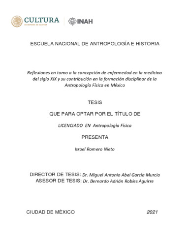 Reflexiones en torno a la concepción de enfermedad en la medicina del siglo XIX y su contribución en la formación disciplinar de la Antropología Física en México