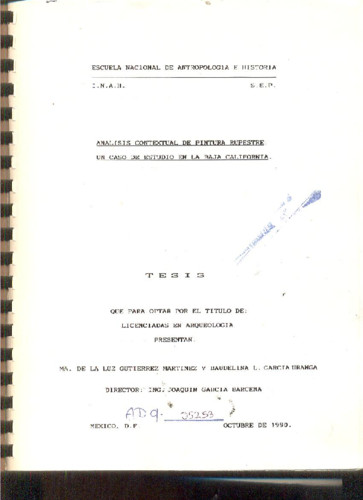 Análisis contextual de pintura rupestre, un caso de estudio en la Baja California