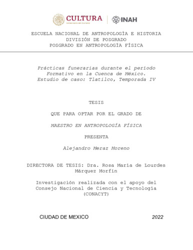 Prácticas funerarias durante el período Formativo en la Cuenca de México