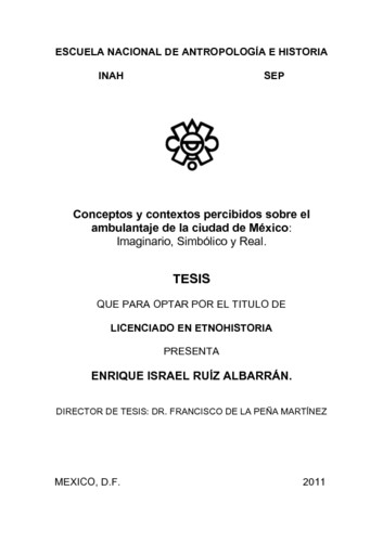 Conceptos y contextos percibidos sobre el ambulantaje de la Ciudad de México: imaginario, simbólico y real