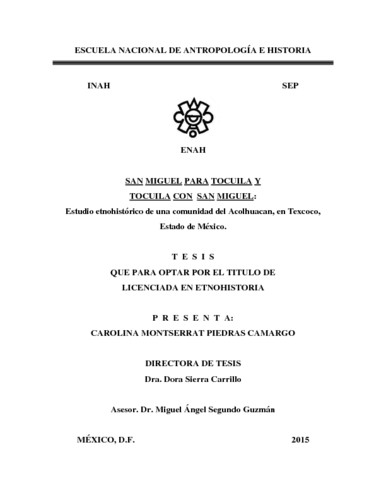 San Miguel para Tocuila y Tocuila con San Miguel
