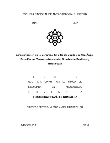 Caracterización de la cerámica del sitio de Copilco en San Angel