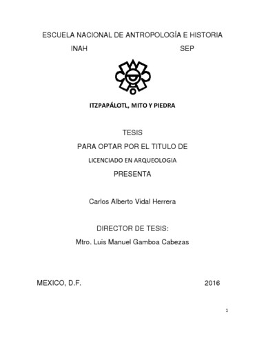 Itzpapálotl, mito y piedra