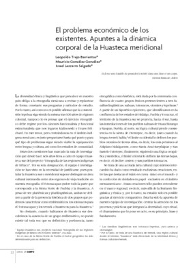 El problema económico de los existentes. Apuntes a la dinámica corporal de la Huasteca meridional