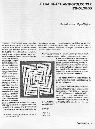 Literatura de antropólogos y etnólogos