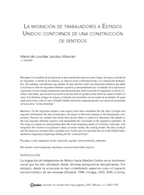 La migración de trabajadores a Estados Unidos: contornos de una construcción de sentidos