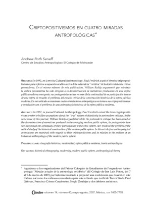 Criptopositivismo en cuatro miradas antropológicas